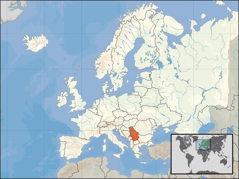 塞尔维亚位置地图世界图片